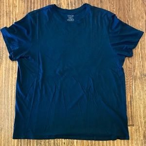 Mens Vince Pima Cotton Navy Blue Crew Shirt XXL